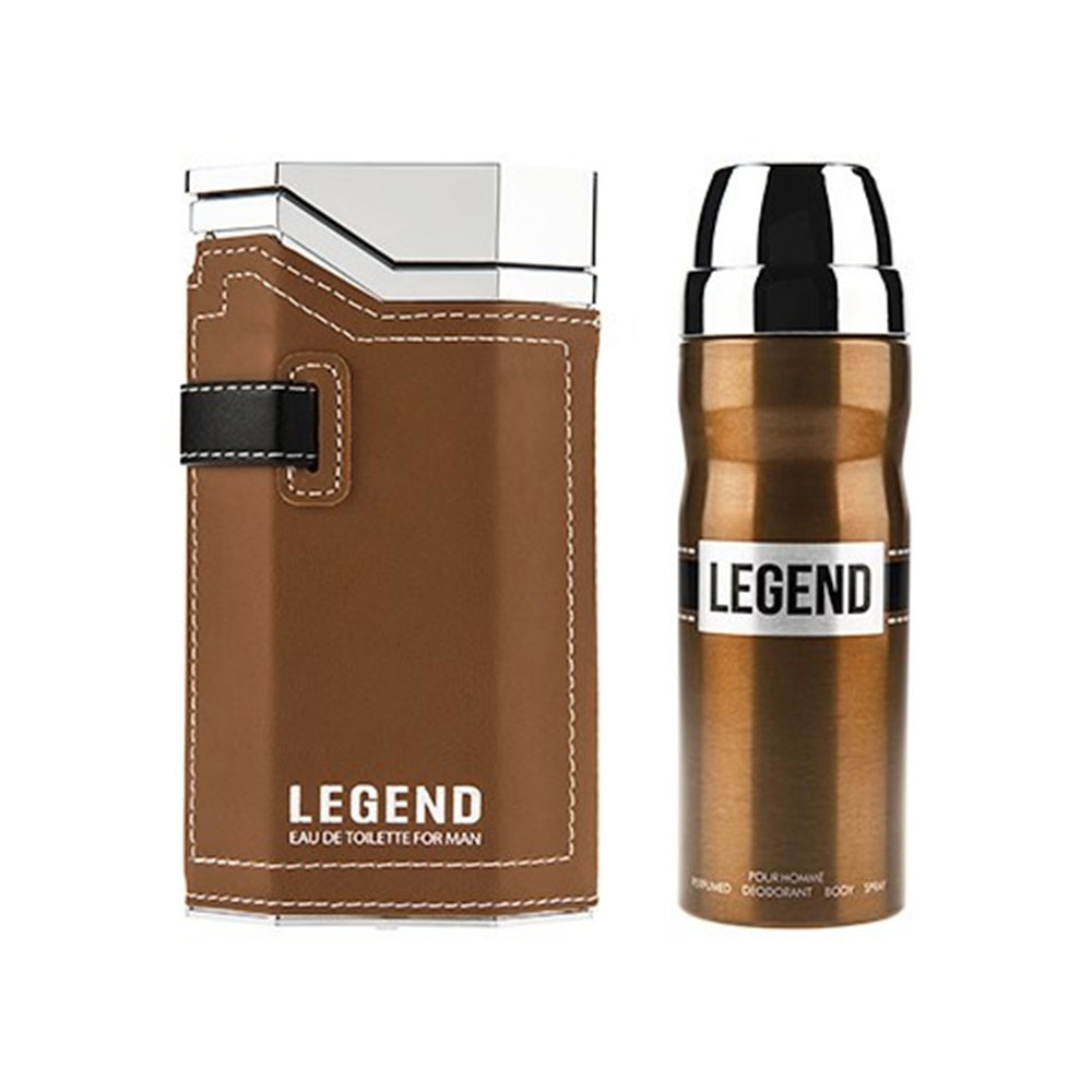 ست ادو تویلت و اسپری مردانه امپر مدل Legend حجم 100 + 200 میل