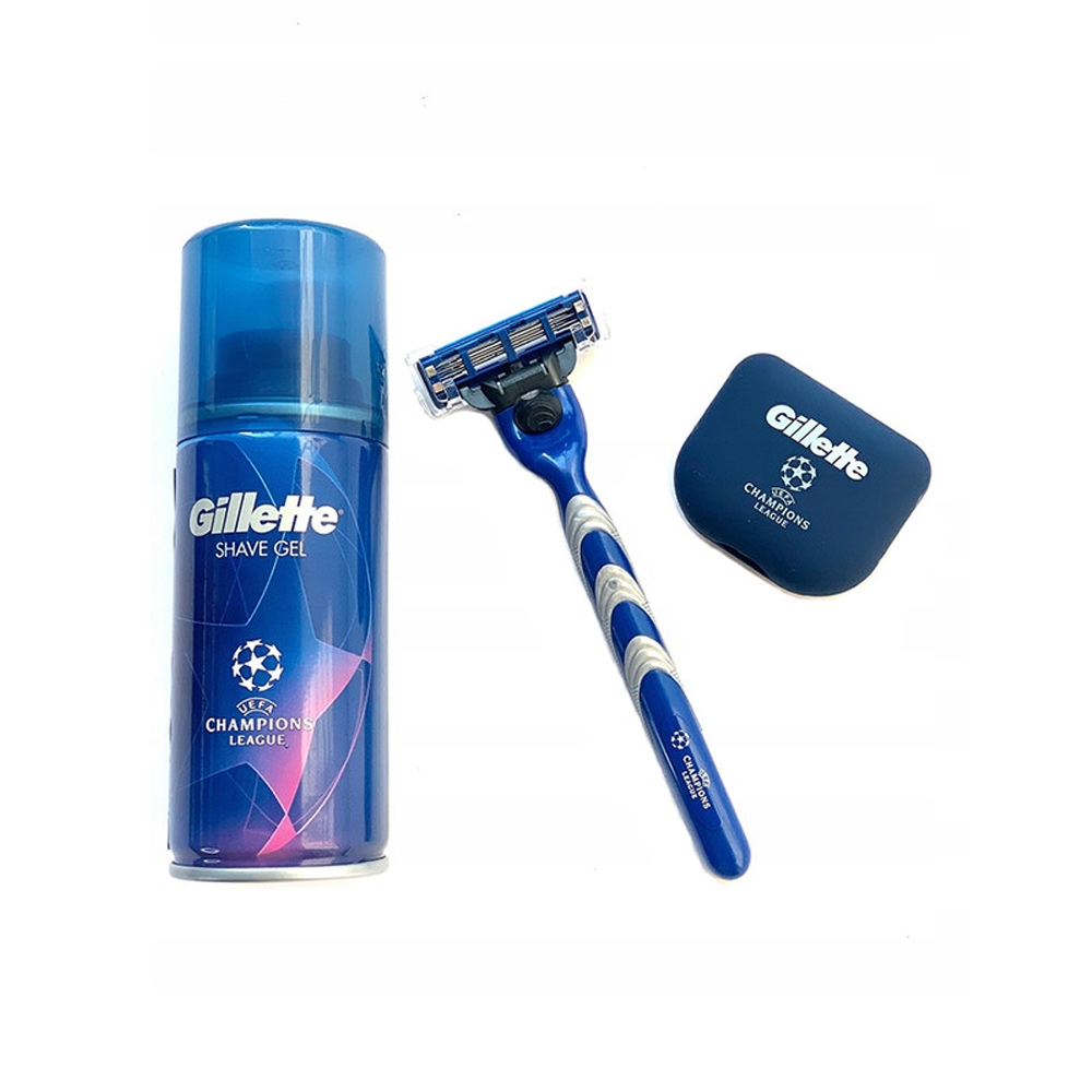 ست خودتراش مردانه ژیلت سری Champions مدل Mach3 Turbo + ژل اصلاح 75 میل