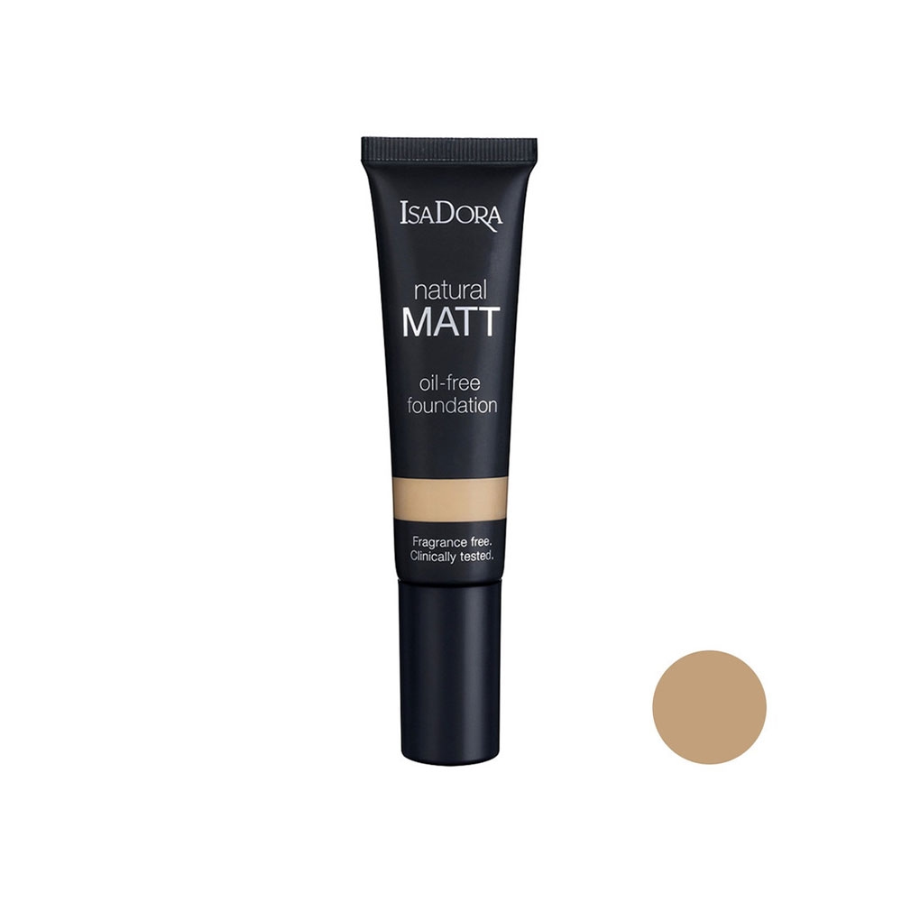 کرم پودر فاقد چربی ایزادورا مدل natural MATT شماره 14 رنگ بژ تیره مناسب انواع پوست حجم 30 میل