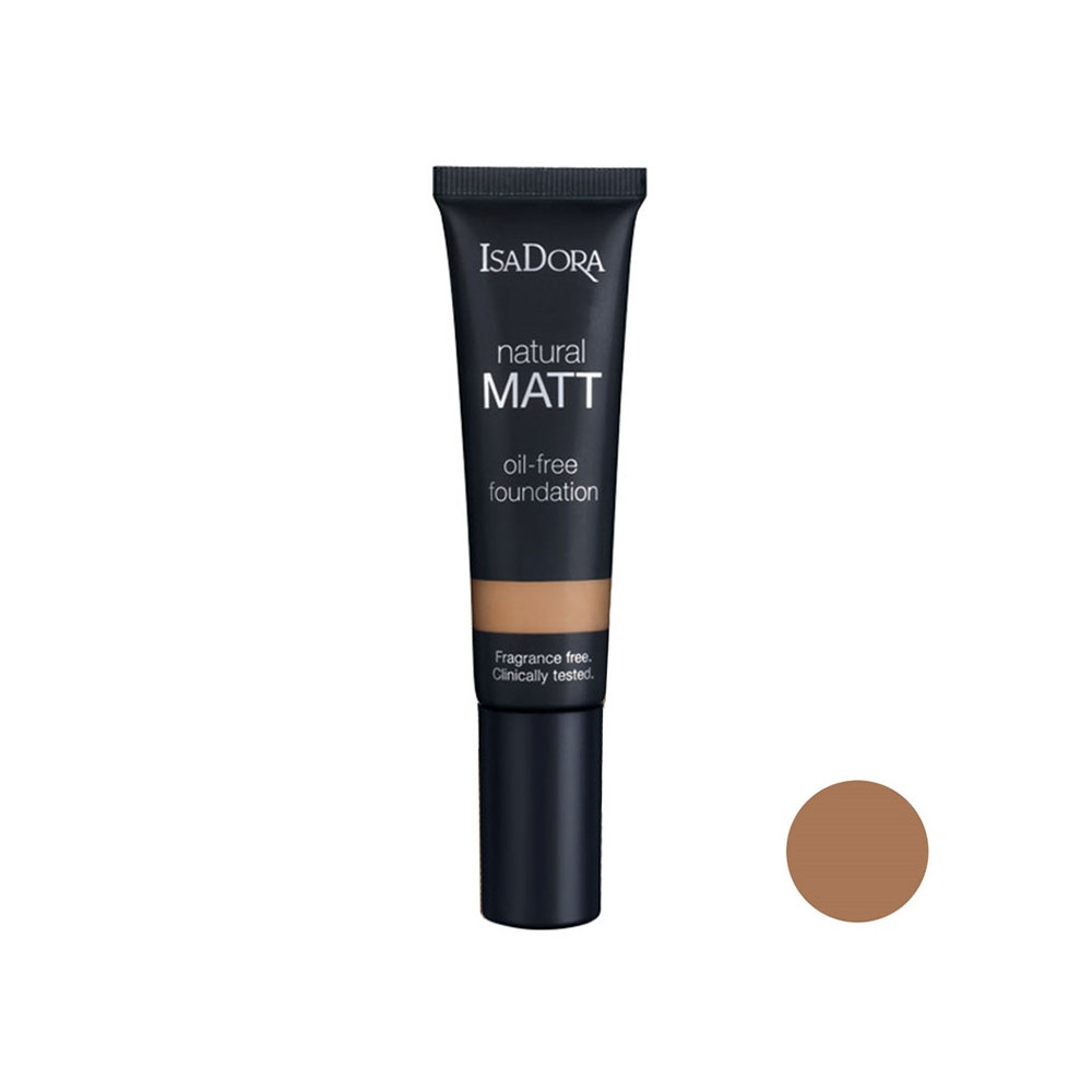 کرم پودر فاقد چربی ایزادورا مدل natural MATT شماره 20 رنگ بژ شکلاتی مناسب انواع پوست حجم 30 میل