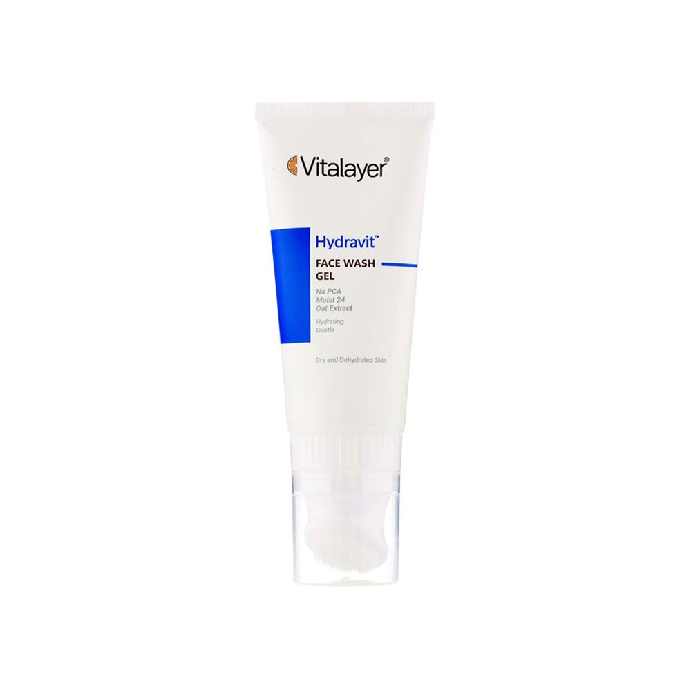 ژل براش شستشوی صورت آبرسان ویتالایر مدل Hydravit مناسب پوست خشک و دهیدراته حجم 200 میل