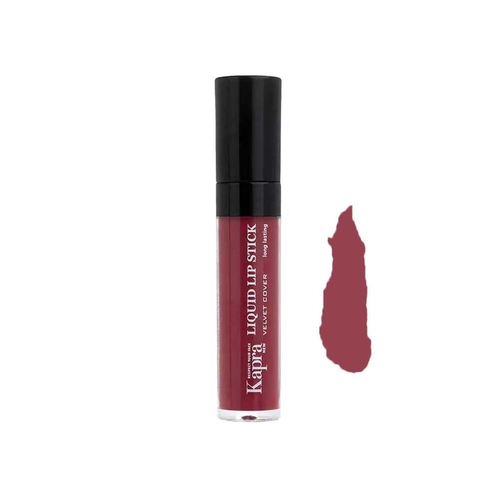رژ لب مایع مات کاپرا مدل VELVET COVER شماره L02 رنگ صورتی پر رنگ حجم 8 میل