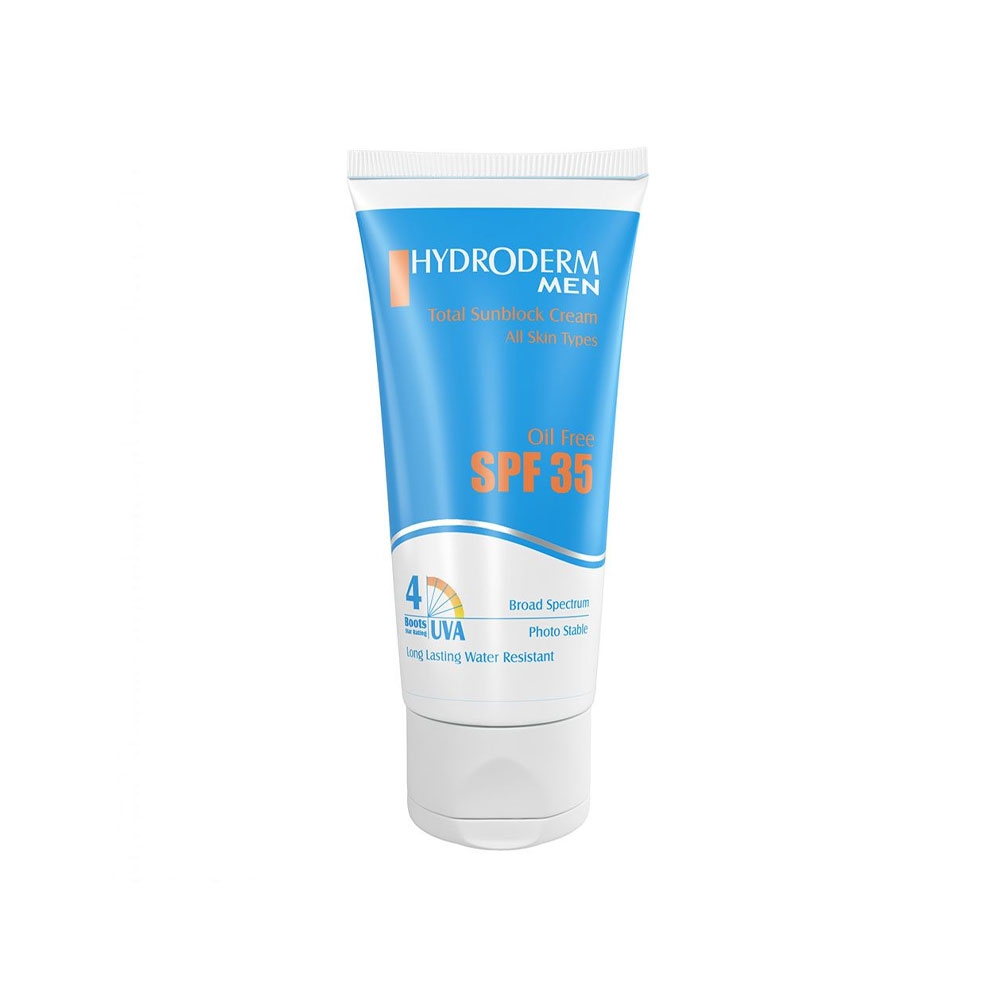 کرم ضد آفتاب مردانه فاقد چربی SPF 35 هیدرودرم مدل MEN حجم 50 میل