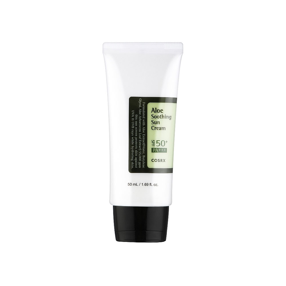 کرم ضد آفتاب spf 50 کوزارکس مدل Aloe Soothing حاوی آلوورا مناسب انواع پوست حجم 50 میل