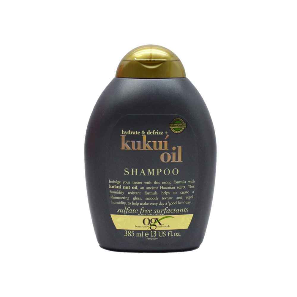 شام‍پو آبرسان و ضد موخوره بدون سولفات او جی ایکس مدل kukui oil حجم 385 میل
