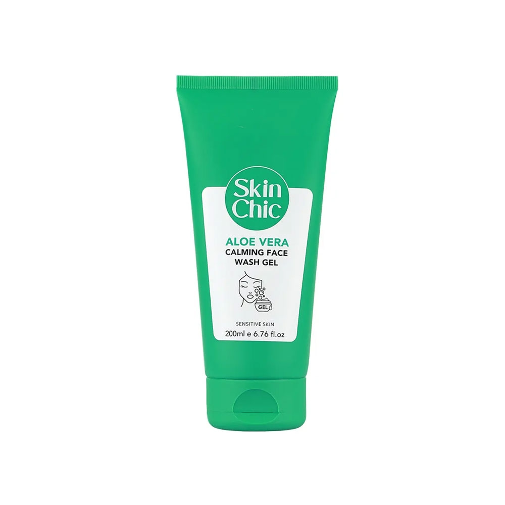 ژل شستشوی صورت اسکین شیک مدل ALOE VERA حاوی آلوورا مناسب پوست های حساس حجم 200 میل