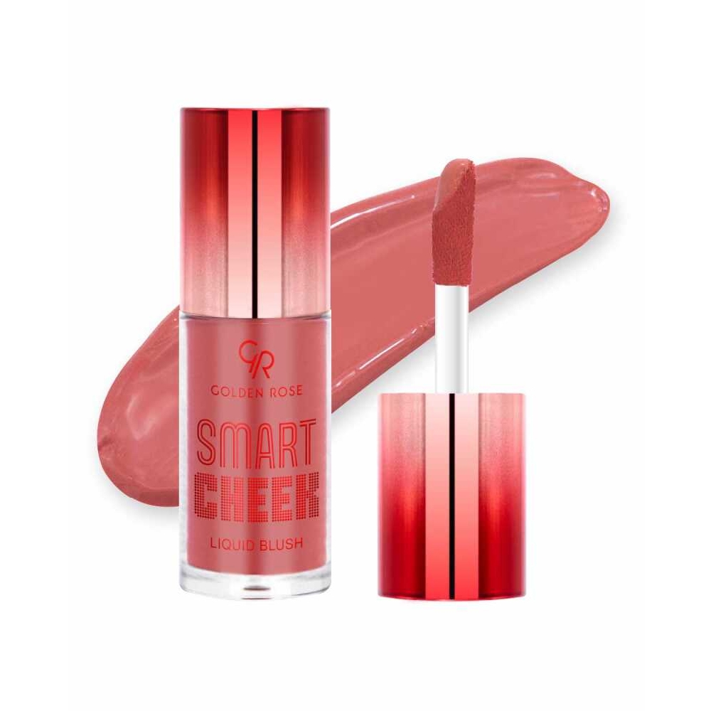 رژگونه مایع گلدن رز مدل Smart Cheek حاوی روغن نارگیل و ویتامین E شماره 101 صورتی رز حجم 6 میل