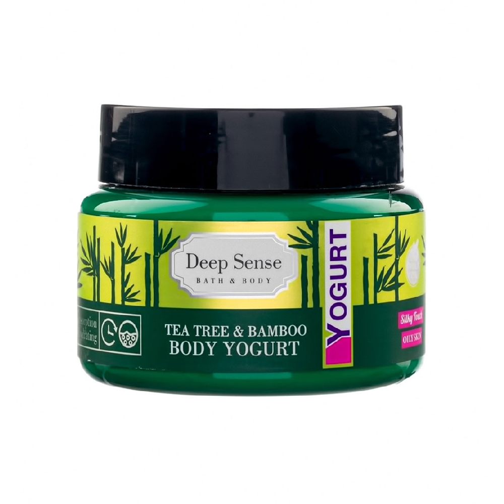 کرم ژل آبرسان (ماست بدن) دیپ سنس سری YOGURT مدل TEA TREE & BAMBOO | تی تری اند بامبو حاوی عصاره درخت چای و بامبو مناسب پوست چرب حجم 250 میل