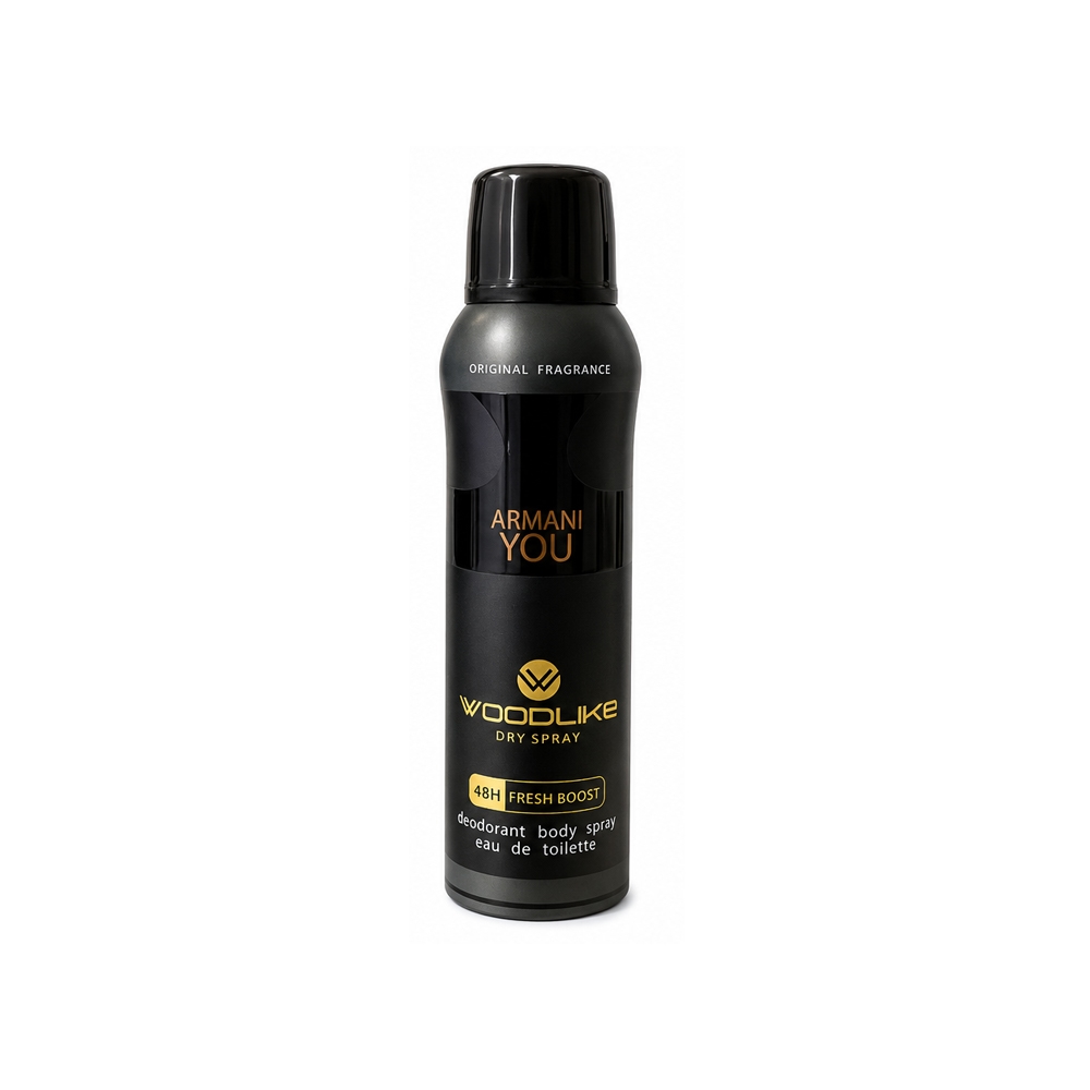 اسپری خوشبوکننده مردانه وودلایک مدل ARMANI YOU رایحه آرمانی یو حجم ۲۰۰ میل