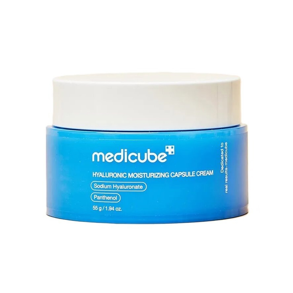 کرم آبرسان کپسولی مدیکیوب مدل HYALLURONIC حاوی سدیم هیالورونات و پانتنول وزن 55 گرم
