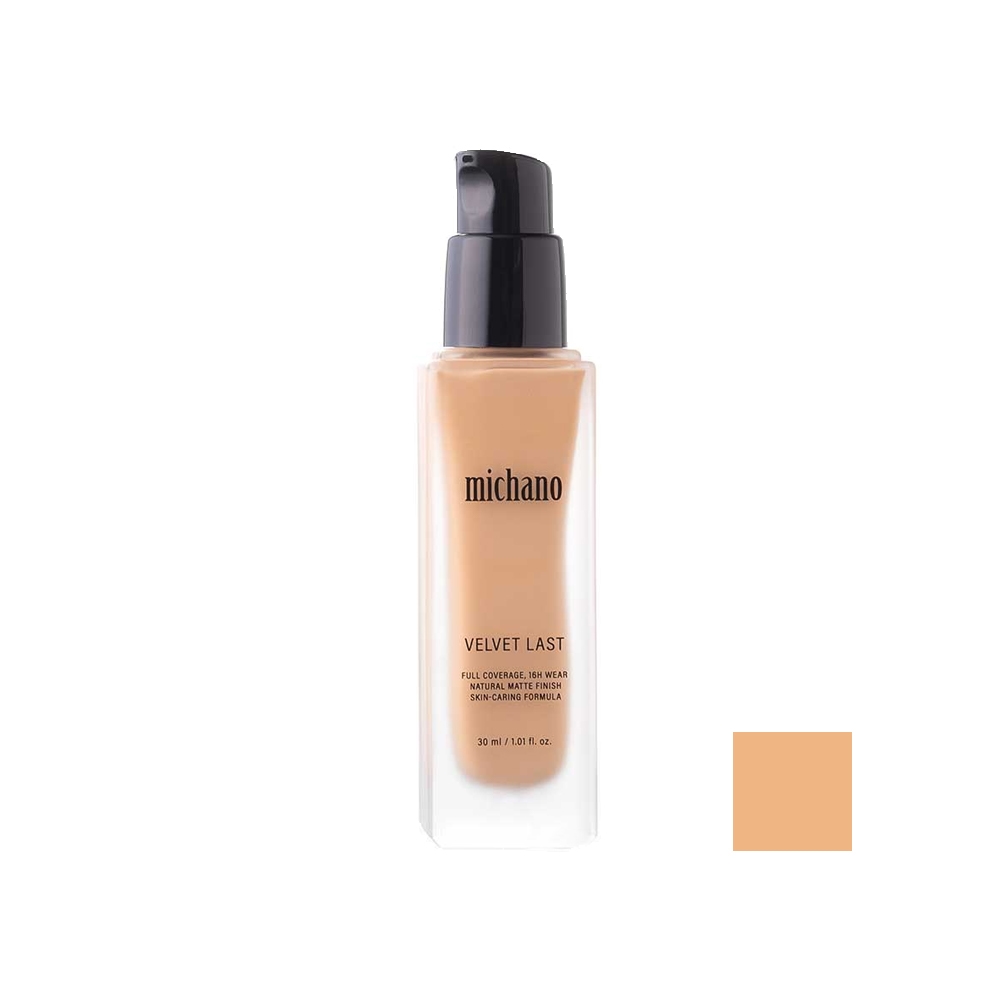 کرم پودر مات میچانو مدل VELVET LAST شماره MF-03 رنگ NATURAL NUDE حجم 30 میل