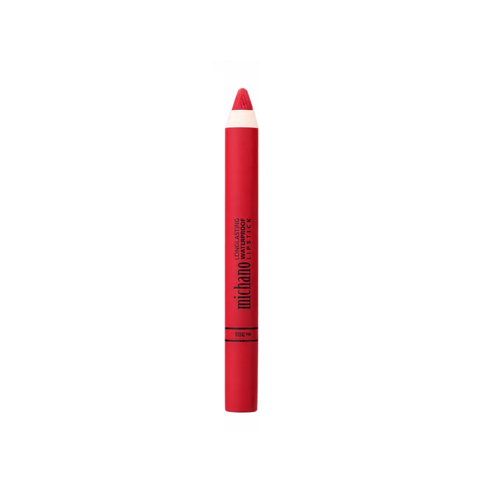 رژ لب مدادی بادوام میچانو مدل WATERPROOF شماره 303 رنگ قرمز روشن کلاسیک