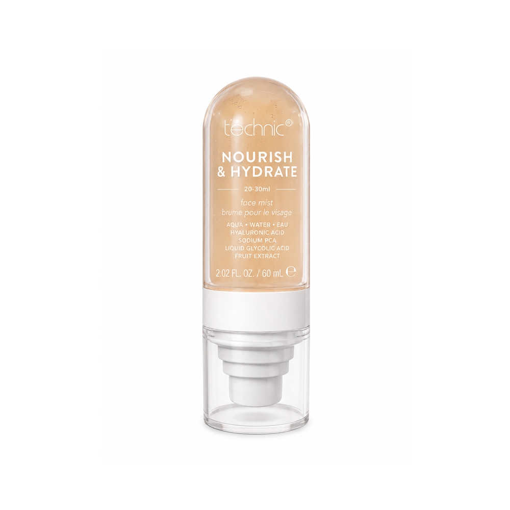 اسپری آبرسان تکنیک مدل NOURISH & HYDRATE حاوی هیالورونیک اسید و عصاره هلو و نارگیل حجم 60 میل