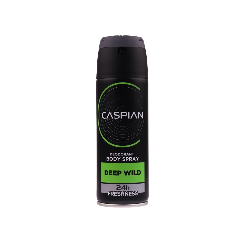 اسپری دئودورانت بدن 24 ساعته مردانه کاسپین مدل DEEP WILD حجم 150 میل