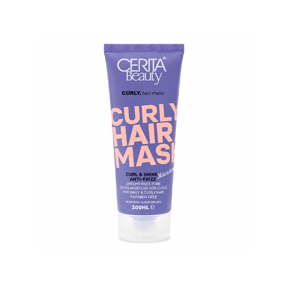 ماسک مو سریتا بیوتی مدل CURLY حاوی روغن ماکادمیا مناسب موهای فر حجم ۲۰۰ میل