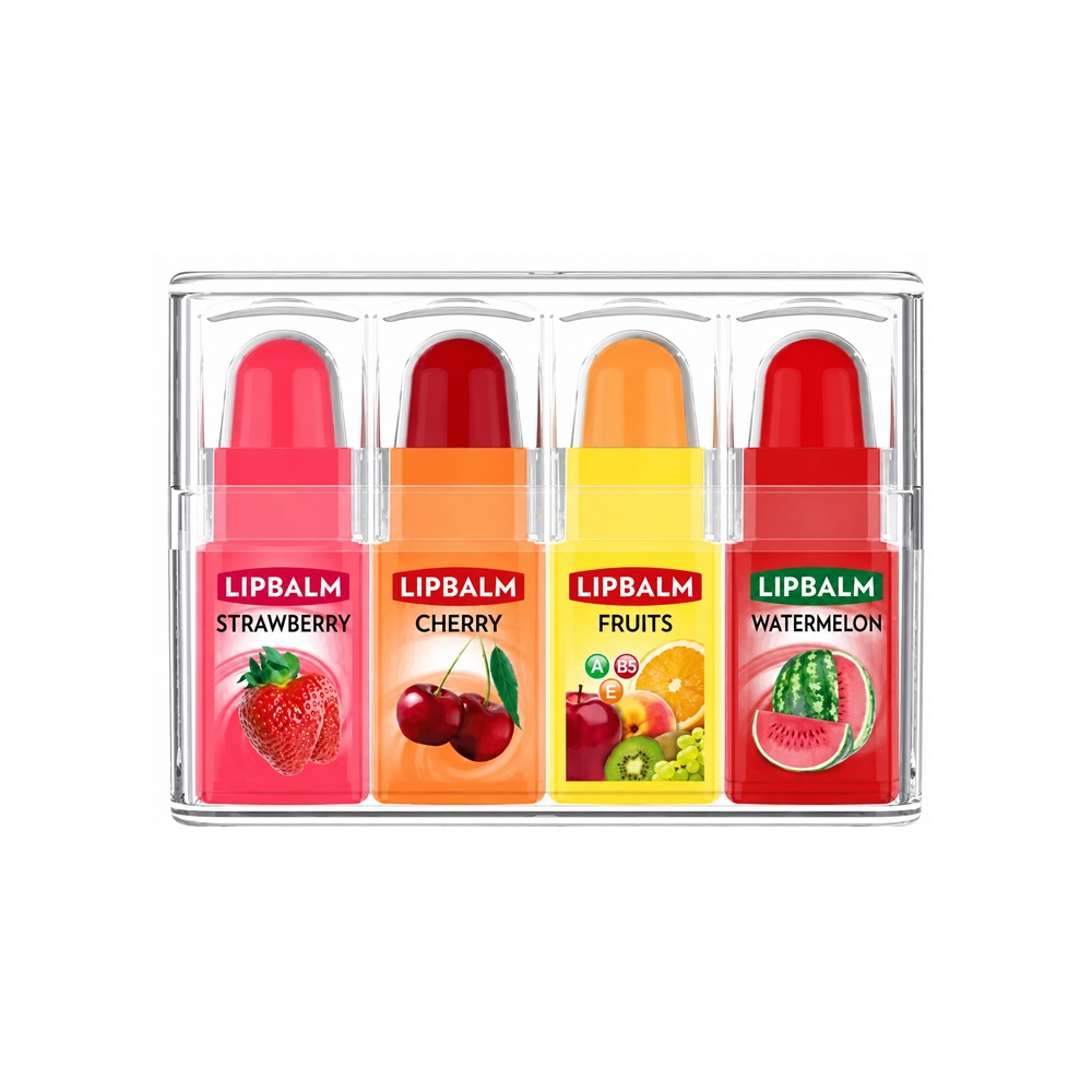 پک بالم لب مینی میوه ای گلدن رز مدل LIP BALM بسته 4 عددی
