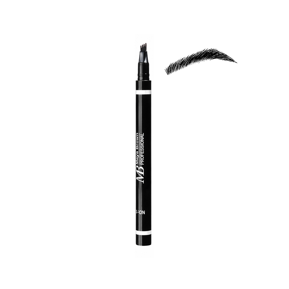 قلم هاشور ابرو 24 ساعته مایا براون مدل BROW DEFINER شماره 130 رنگ مشکی