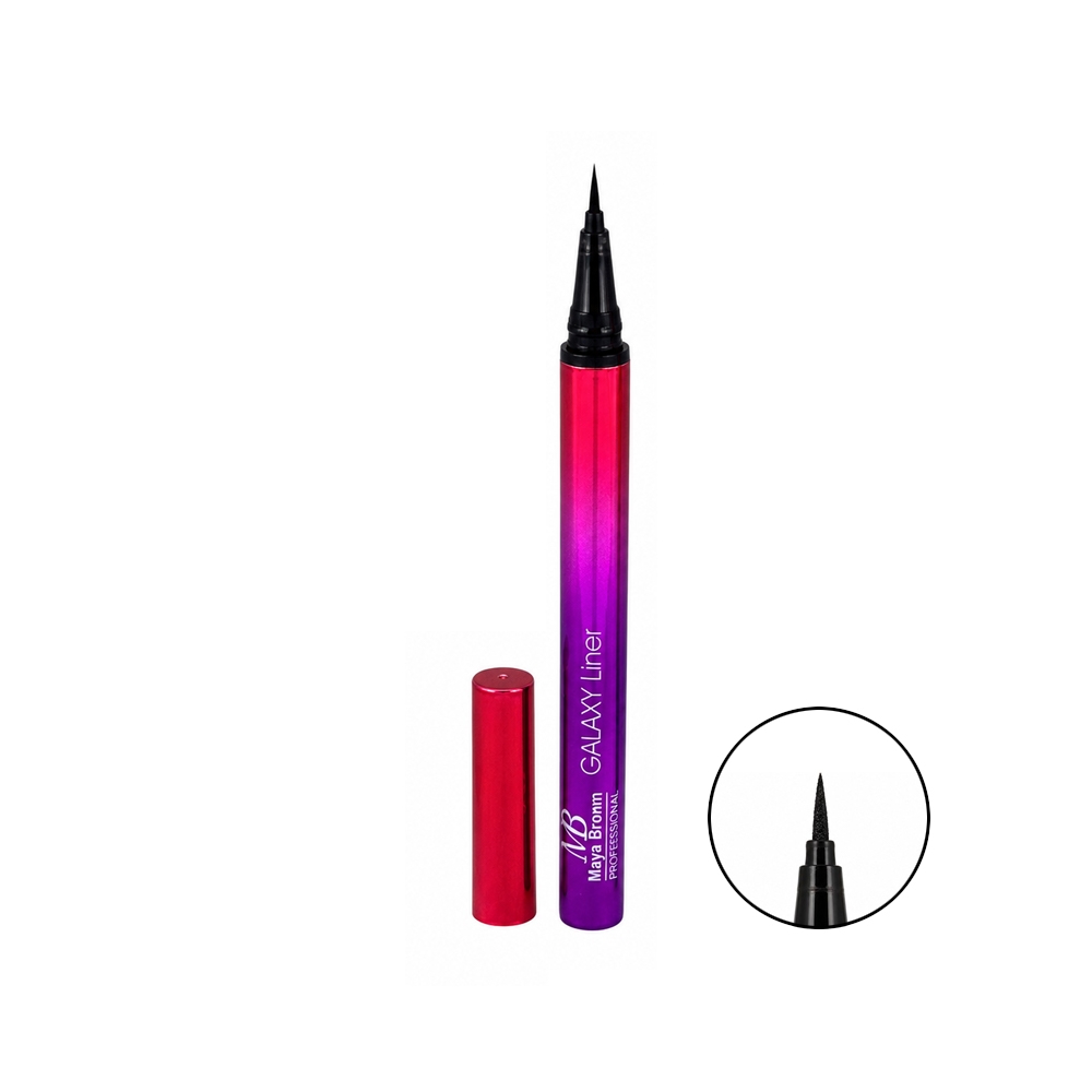 خط چشم ماژیکی مدادی ضد آب مایا براون مدل GALAXY Liner رنگ مشکی پوکه کهکشانی