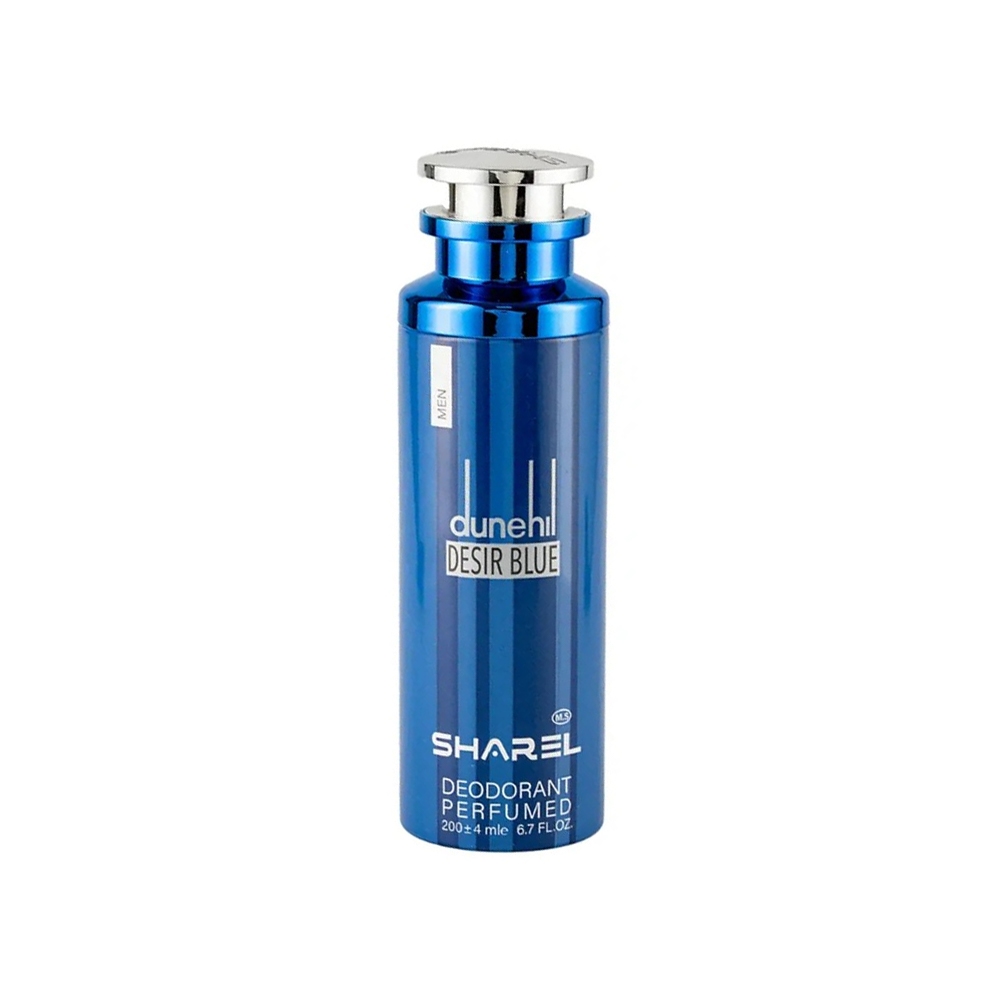 اسپری دئودورانت مردانه شارل مدل DUNEHIL DESIR BLUE رایحه دانهیل دیزایر آبی حجم 200 میل