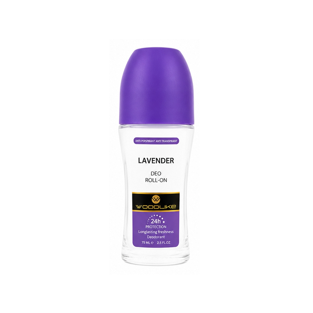 رول ضد تعریق 24 ساعته زنانه وود لایک مدل LAVENDER بدنه بنفش حجم 75 میل