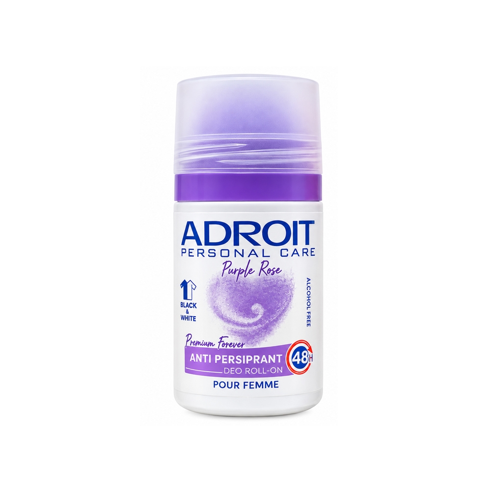 مام رول ضد تعریق 48 ساعته زنانه ادرویت مدل PURPLE ROSE رایحه میدنایت رز حجم 50 میل