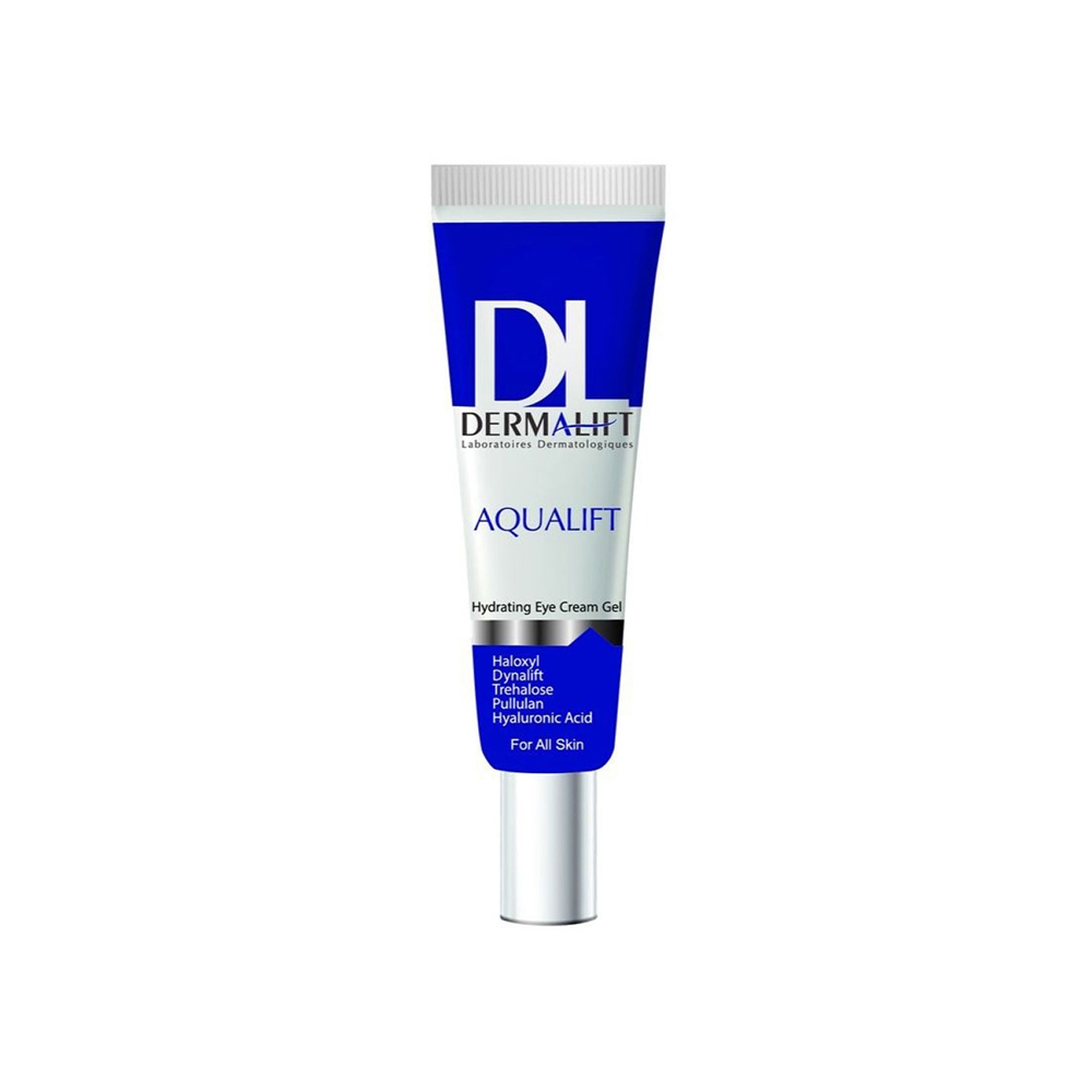 کرم ژل آبرسان دور چشم درمالیفت مدل AQUALIFT حاوی هیالورونیک اسید مناسب انواع پوست حجم 20 میل