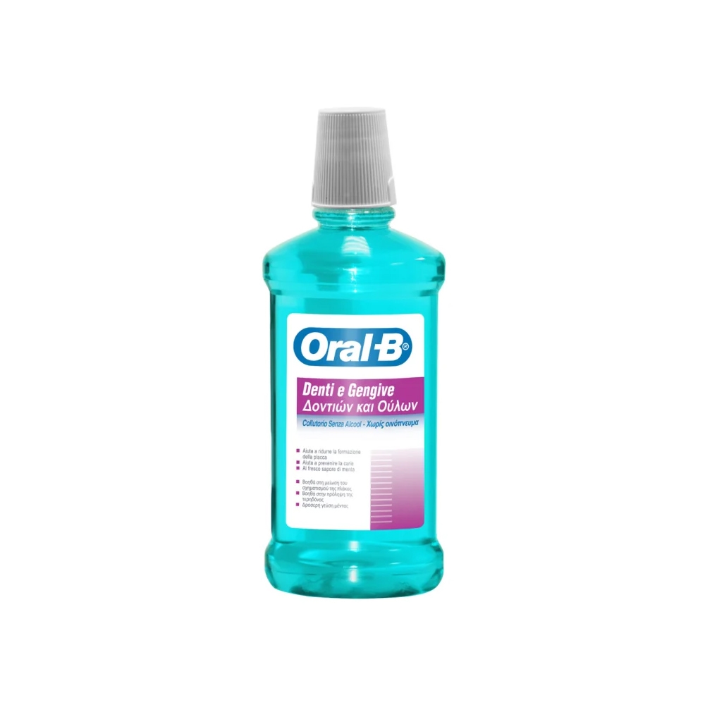 دهانشویه محافظت دهان و دندان اورال بی مدل Teeth & Gum بدون الکل با طعم نعنا حجم 500 میل