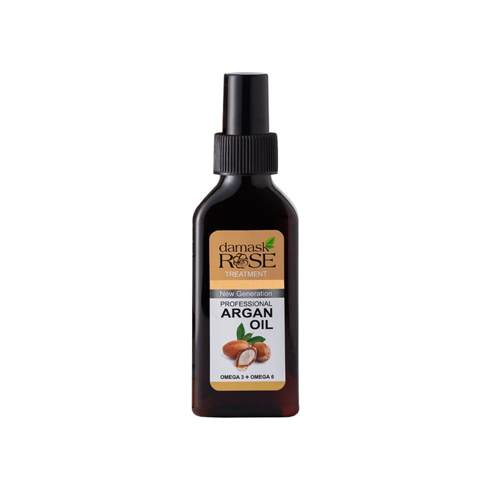 روغن مغذی و ترمیم کننده مو داماسک رز مدل ARGAN OIL حاوی روغن آرگان، امگا 3 و امگا 6 حجم 100 میل