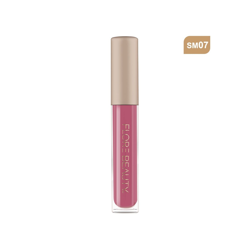 رژ لب مایع مات فلور بیوتی مدل STAY-ALL-DAY شماره SM07 رنگ FRENCH PLUM بنفش حجم 4 میل