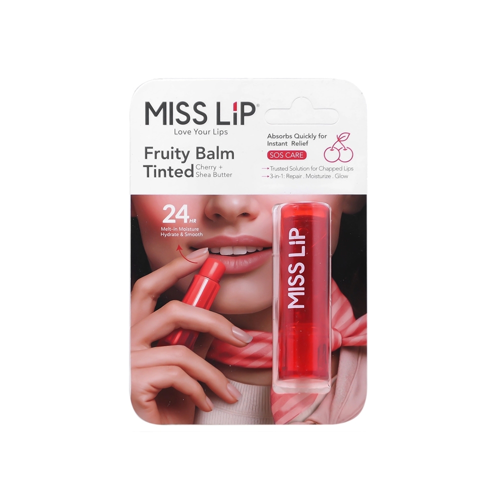 بالم لب رنگی مرطوب کننده 24 ساعته میس لیپ سری Tinted مدل CHERRY با رایحه گیلاس وزن 4.8 گرم