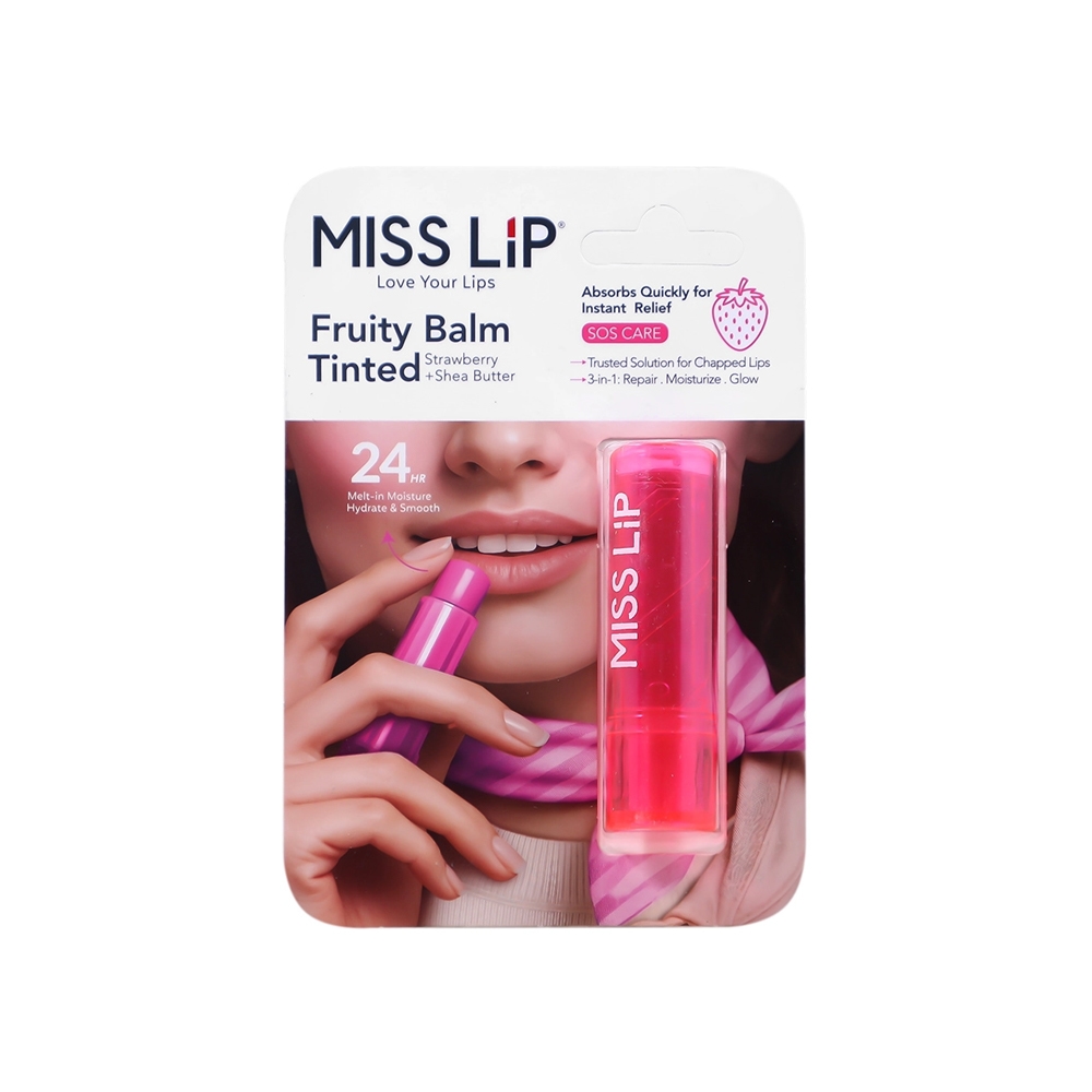 بالم لب رنگی مرطوب کننده 24 ساعته میس لیپ سری Tinted مدل STRAWBERRY با رایحه توت فرنگی وزن 4.8 گرم