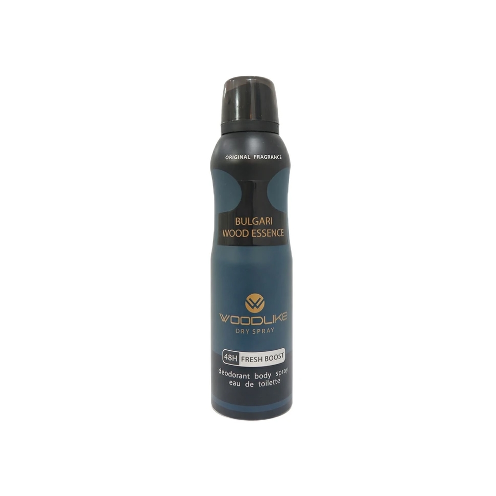 اسپری خوشبوکننده مردانه وودلایک مدل BULGARI WOOD ESSENCE رایحه بولگاری وود اسنس حجم 200 میل