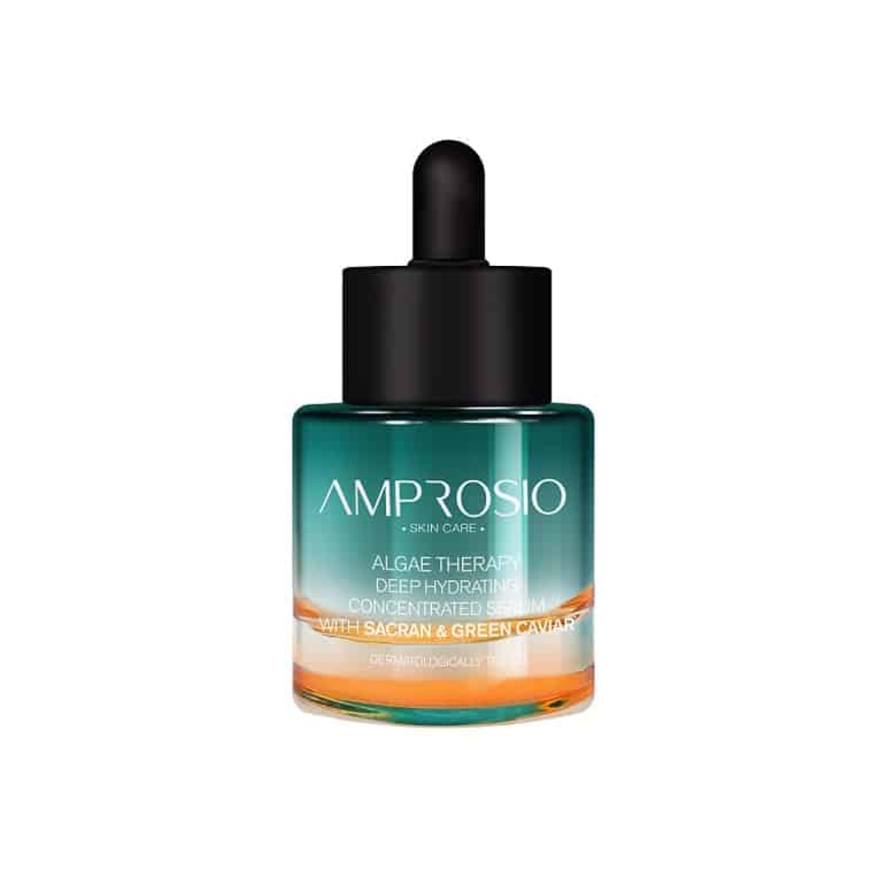 سرم آبرسان عمیق، مرطوبکننده، ضد چروک بیرنگ آمپروسیو سری Algae Therapy مدل Deep Hydrating Concentrated Serum مناسب پوست خشک/معمولی حجم ۳۰ میلیلیتر