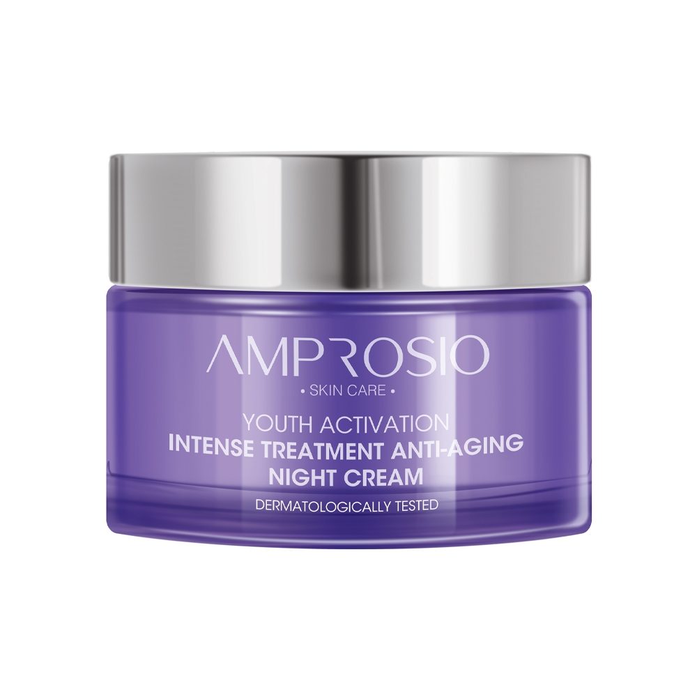 کرم شب ضد چروک و ضد پیری آمپرسیو سری YOUTH ACTIVATION مدل Intense Treatment Anti-Aging NIGHT CREAM مناسب انواع پوست، حجم ۵۰ میل