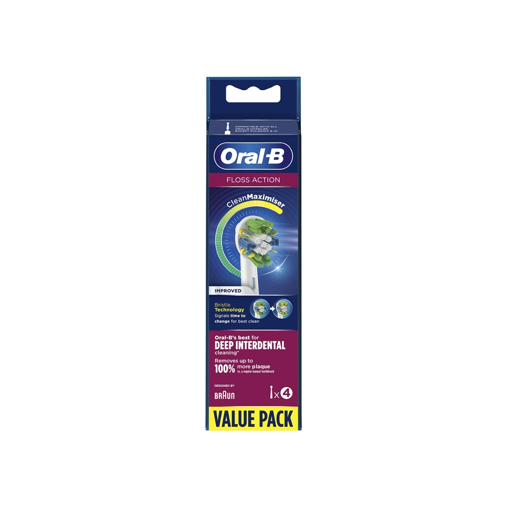سری یدک مسواک برقی اورال بی سری Clean Maximiser مدل FLOSS ACTION بسته 4 عددی