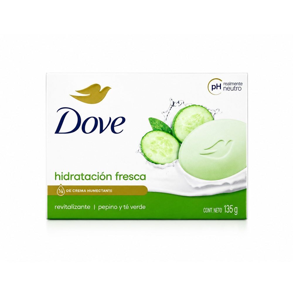صابون کرمی لطافتبخش صورت و بدن داو مدل hidratacion fresca حاوی عصاره خیار مناسب برای انواع پوست وزن 135 گرم