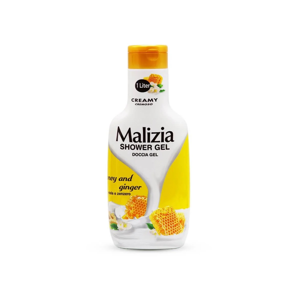 ژل شستشوی بدن مالزیا مدل honey and ginger حاوی عسل و زنجبیل مناسب انواع پوست حجم 1000 میل