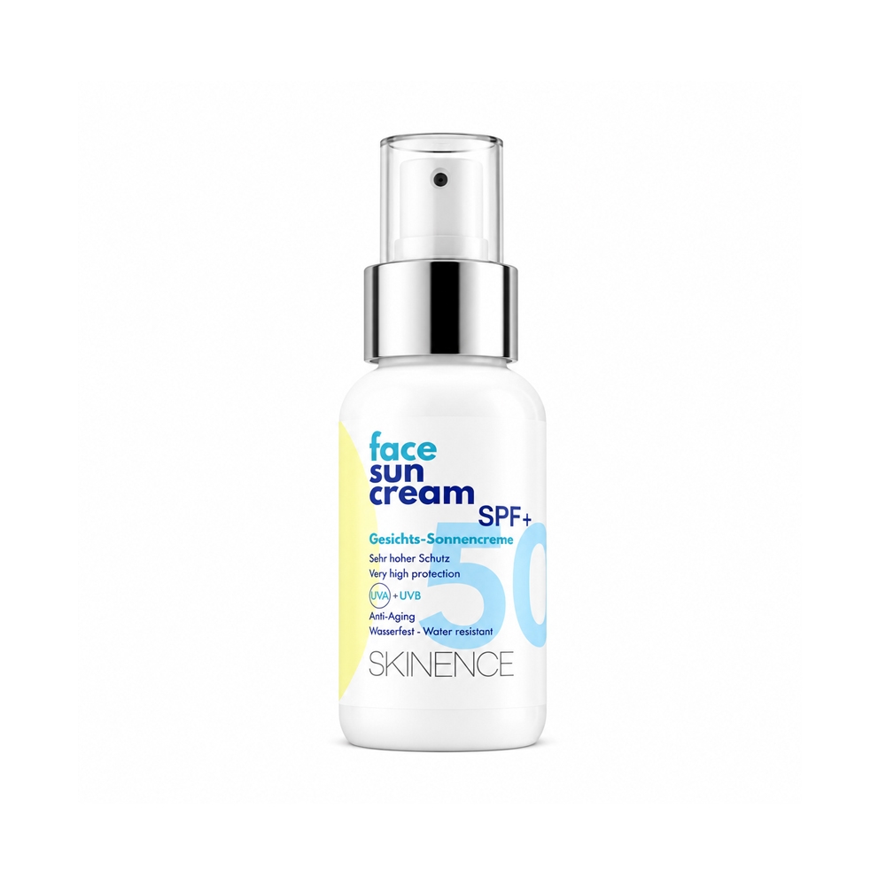 کرم ضد آفتاب و ضد پیری SPF50+ اسکیننس مدل face حاوی آلوورا مناسب انواع پوست حجم 50 میل