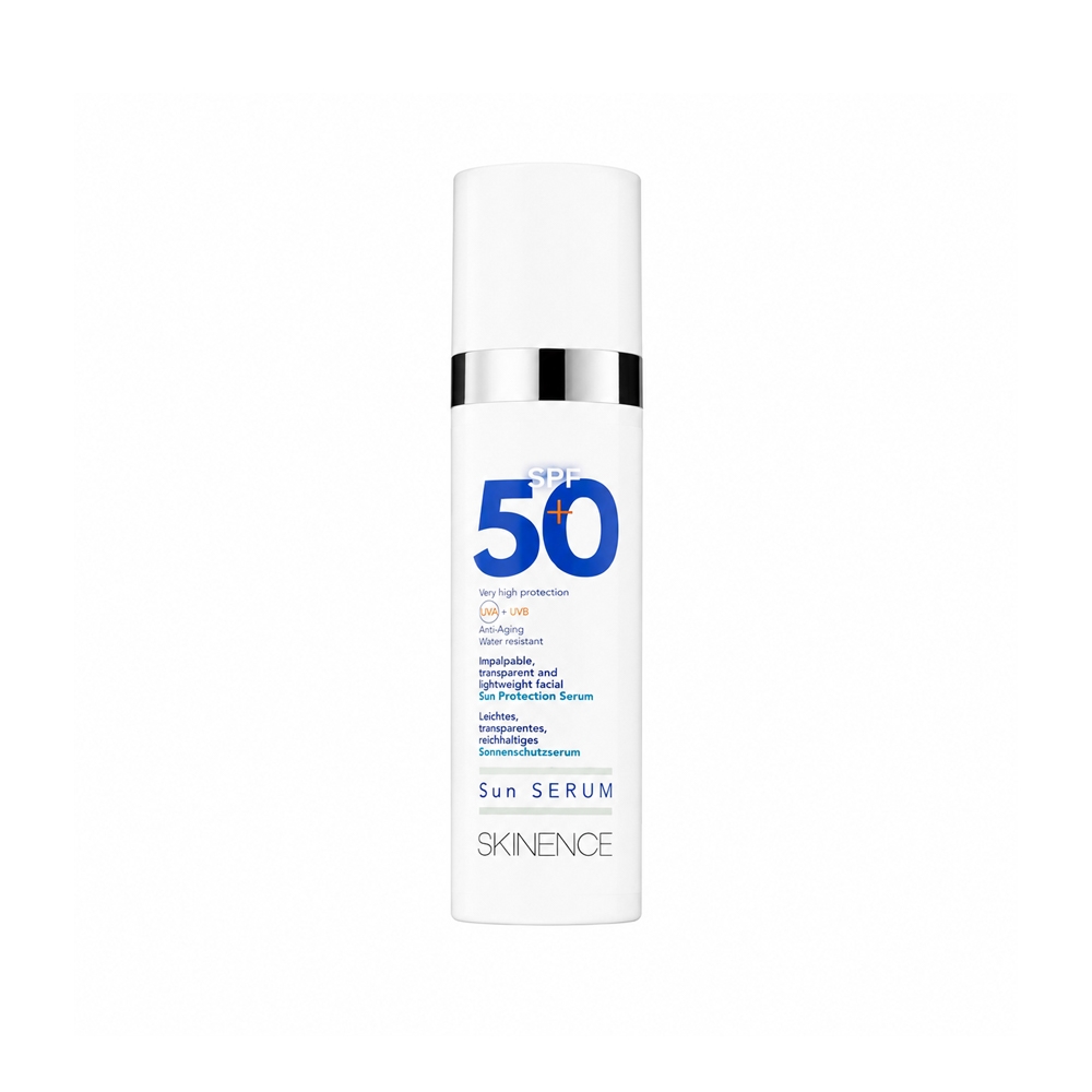 سرم ضد آفتاب و ضد پیری SPF50+ اسکیننس مدل Anti Aging حاوی عصاره آرگولا و لیکوپن حجم 100 میل