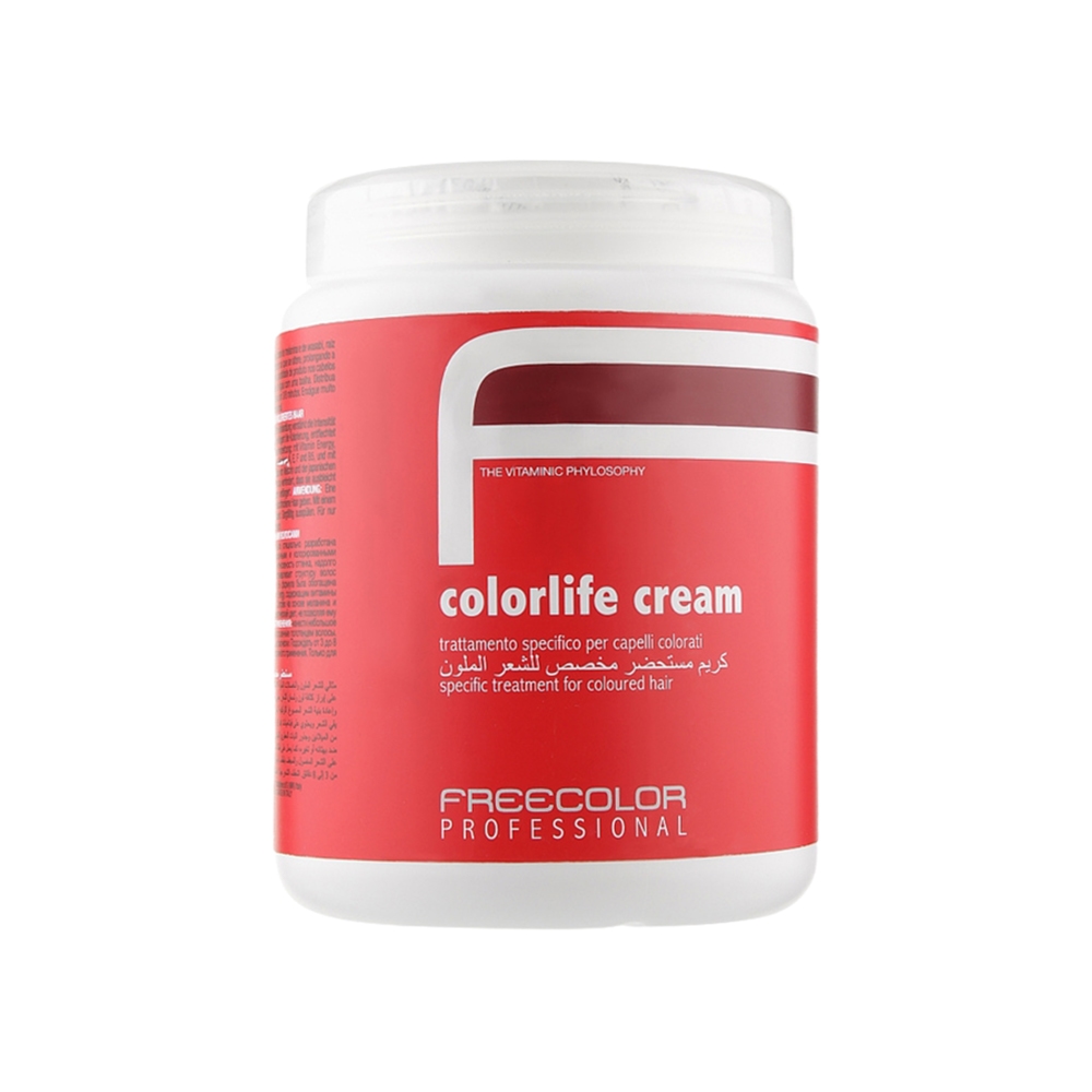 ماسک مو مغذی فری کالر مدل colorlife cream حاوی ملانین و ریشه واسابی ژاپنی مناسب موهای رنگ شده حجم 1000 میل