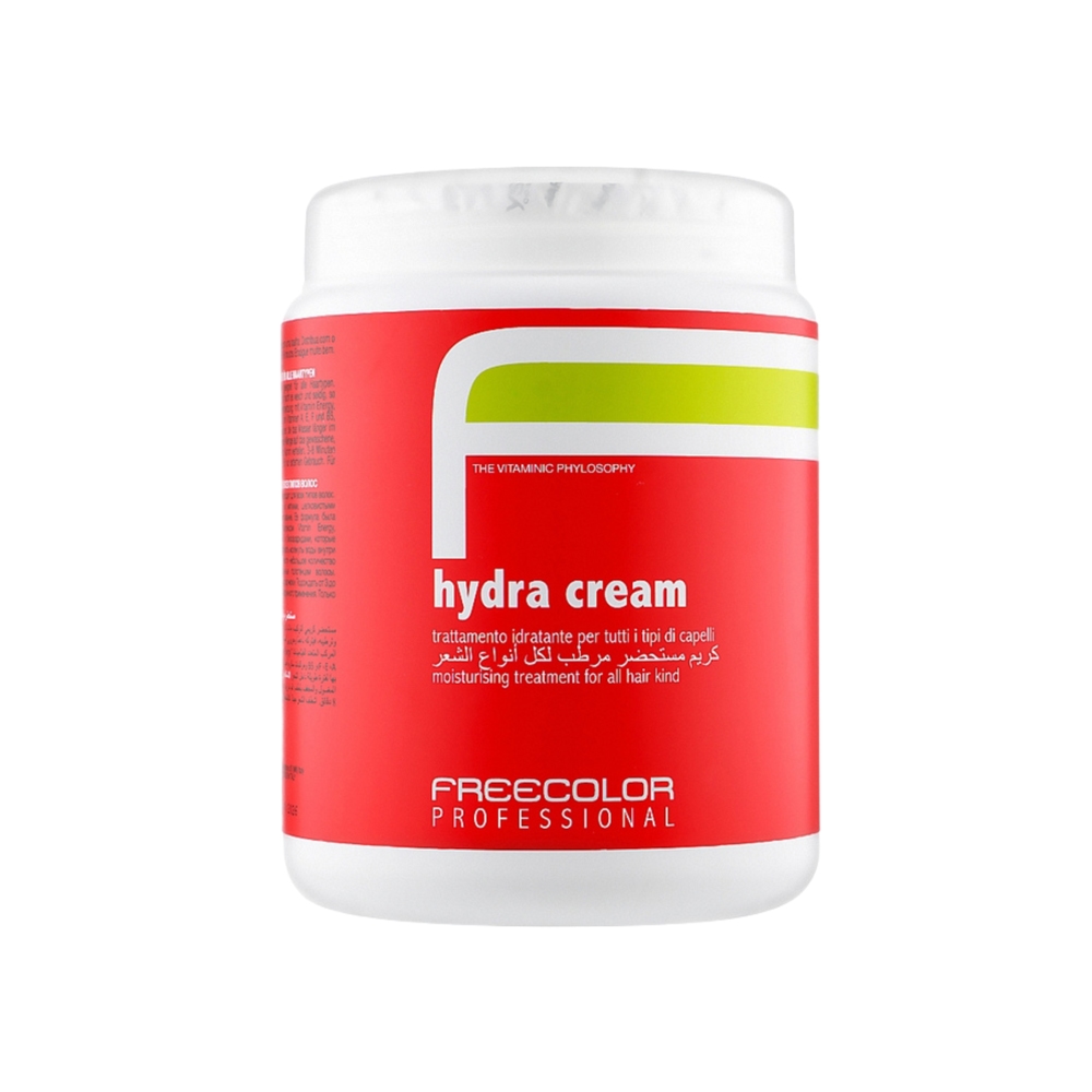 ماسک مو مغذی فری کالر مدل hydra cream حاوی مولتی ویتامین و بیوساکارید مناسب انواع مو حجم 1000 میل