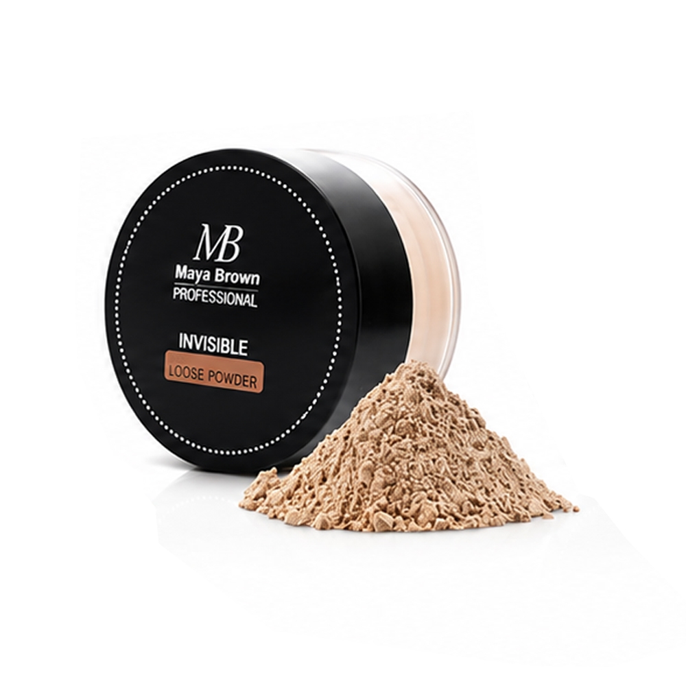 پودر فیکس رنگی مایا براون مدل INVISIBLE LOOSE شماره 30 رنگ بژ طبیعی حاوی عصاره خیار و آلوورا وزن 30 گرم