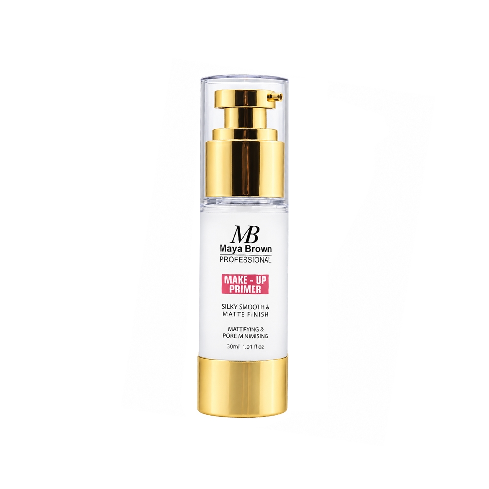 پرایمر آرایش مات و کوچک کننده منافذ مایا براون مدل SMOOTH & MATTE FINISH مناسب انواع پوست حجم 30 میل