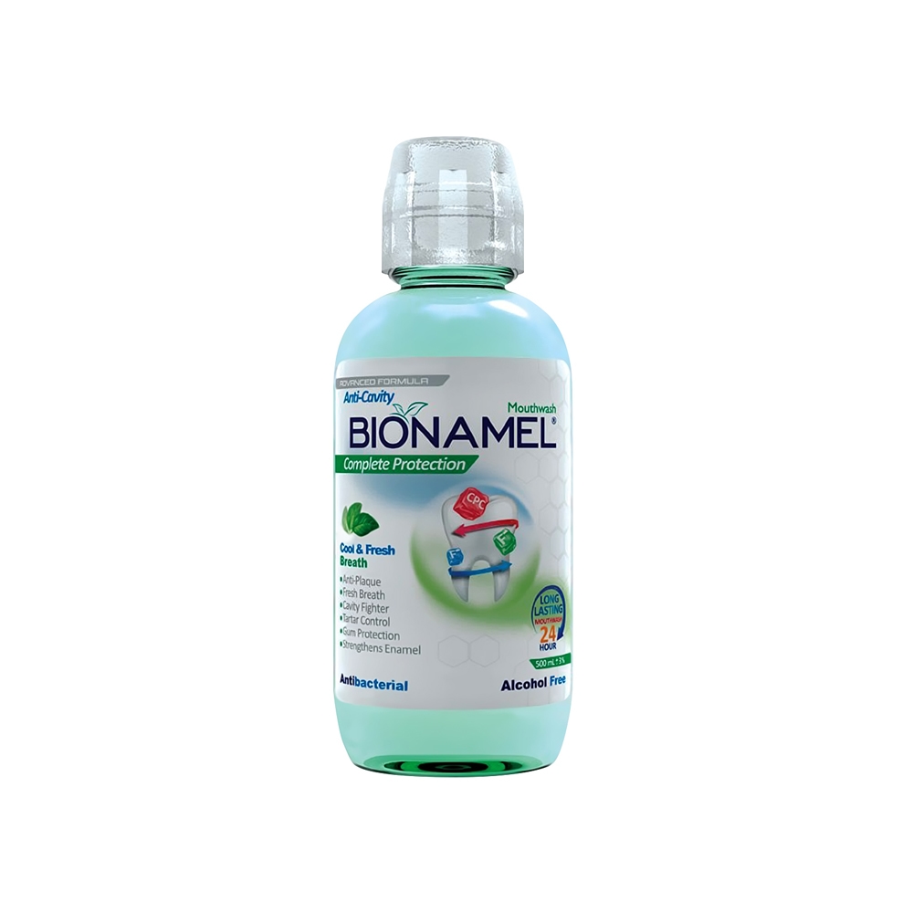 دهانشویه محافظت کننده بایونمل مدل Complete Protection بدون الکل با طعم نعنا حجم 500 میل