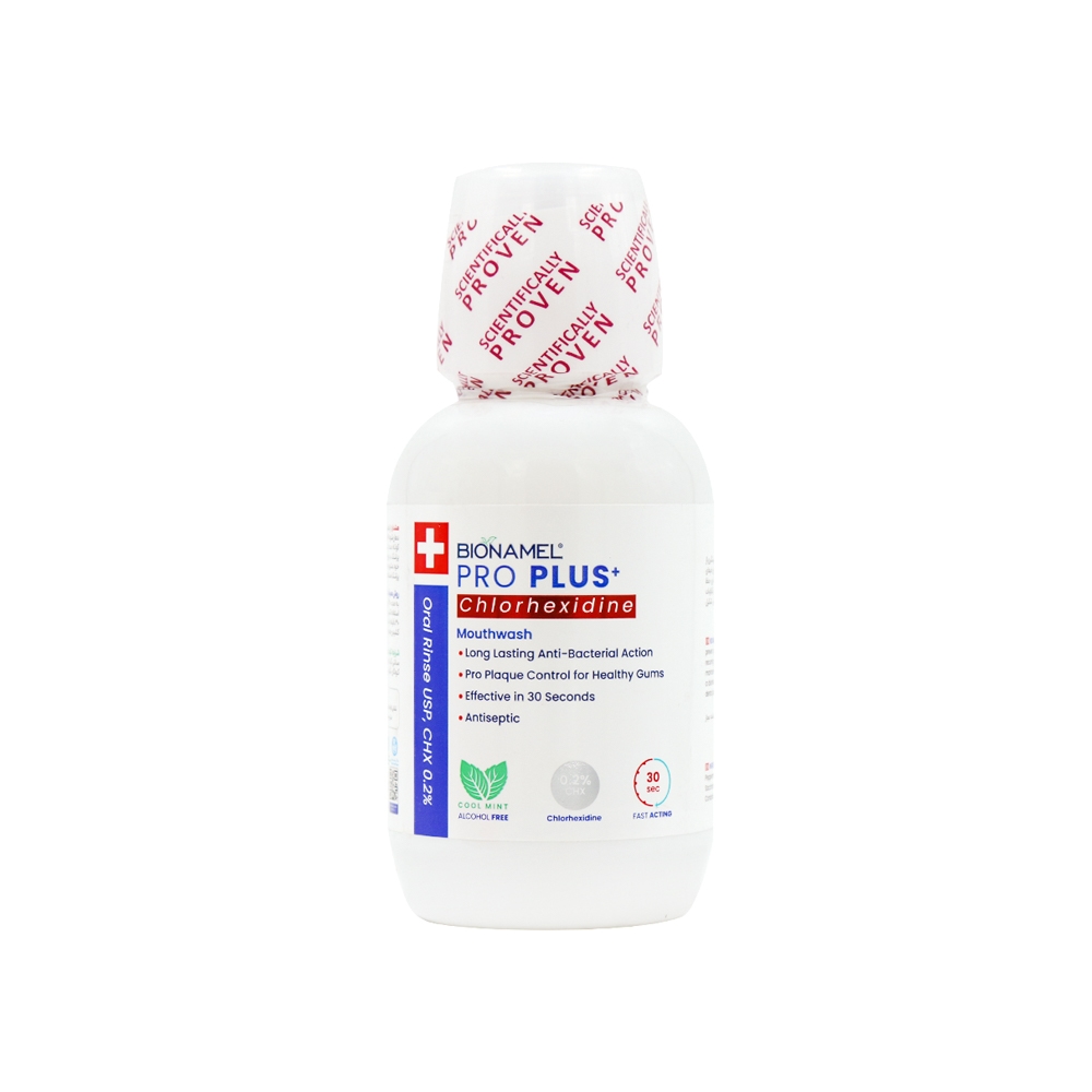 دهانشویه ضد عفونی کننده بایونمل سری PRO PLUS مدل Chorhexidine حاوی کلرهگزیدین با طعم نعنا حجم 250 میل
