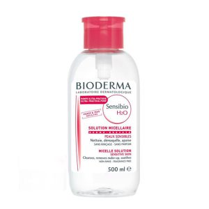 محلول پاک کننده آرایش صورت بایودرما مدل Sensibio H2O مناسب پوست های خشک، حساس و معمولی حجم 500 میلی لیتر