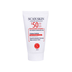 کرم ضد آفتاب spf 50 بی رنگ اسکن اسکین مناسب پوست نرمال تا مختلط حجم 40 میل