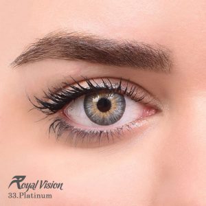 لنز چشم رويال ويژن مدل دايلی شماره 33 - Platinumدور دار و رگه دار خاکستری عسلی