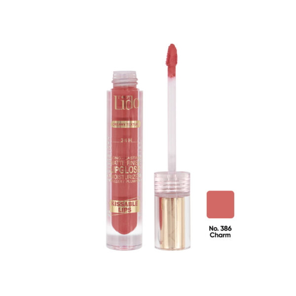 رژ لب مایع کرمی تاپ لیدو مدل KISSABLE LIPS شماره 386 رنگ Charm حجم 5.5 میل