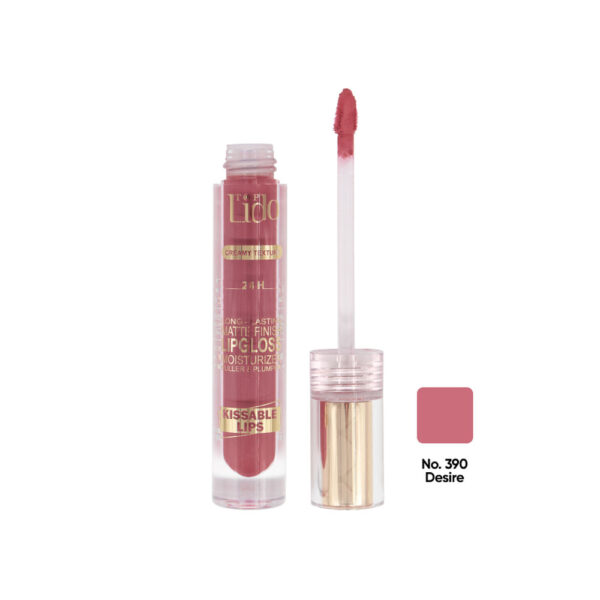 رژ لب مایع کرمی تاپ لیدو مدل KISSABLE LIPS شماره 390 رنگ Desire حجم 5.5 میل